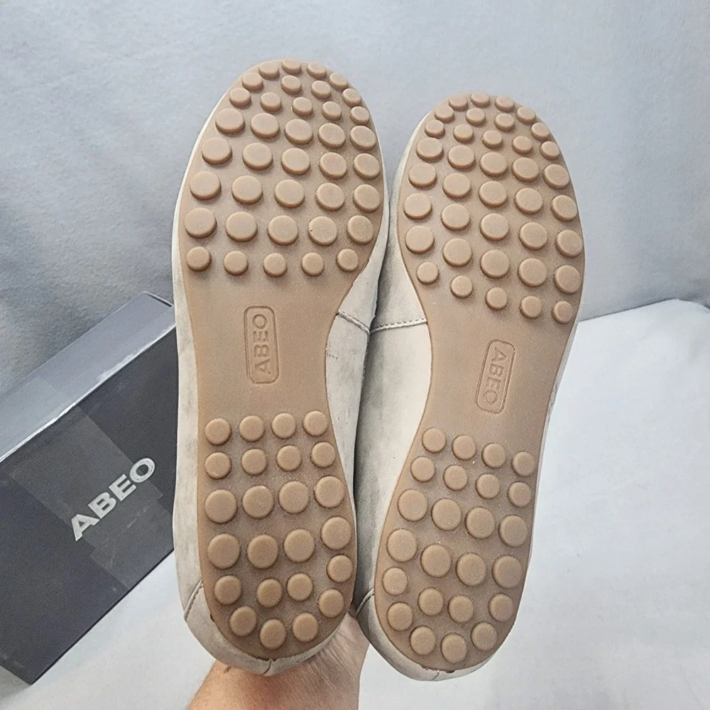 ABEO Harbor Driving Loafers Taupe Suede Slip On Shoes Womens 7.5